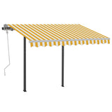 NNEVL Manual Retractable Awning with LED 3x2.5 m Yellow and White