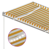 NNEVL Manual Retractable Awning with LED 3x2.5 m Yellow and White