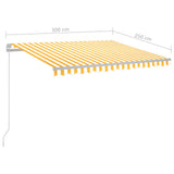 NNEVL Manual Retractable Awning with LED 3x2.5 m Yellow and White