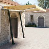 NNEVL Manual Retractable Awning with LED 3x2.5 m Yellow and White