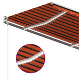 NNEVL Manual Retractable Awning with LED 3x2.5 m Orange and Brown