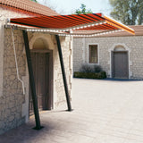 NNEVL Manual Retractable Awning with LED 3x2.5 m Orange and Brown