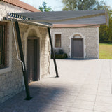NNEVL Manual Retractable Awning with Posts 4x3 m Blue and White
