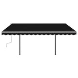 NNEVL Manual Retractable Awning with Posts 4x3 m Anthracite