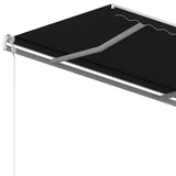 NNEVL Manual Retractable Awning with Posts 4x3 m Anthracite