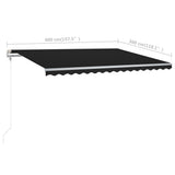 NNEVL Manual Retractable Awning with Posts 4x3 m Anthracite