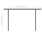 NNEVL Manual Retractable Awning with LED 4x3 m Blue and White