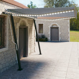 NNEVL Manual Retractable Awning with LED 4x3 m Blue and White