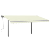 NNEVL Manual Retractable Awning with LED 4x3 m Cream