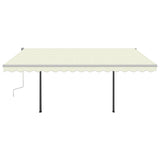 NNEVL Manual Retractable Awning with LED 4x3 m Cream