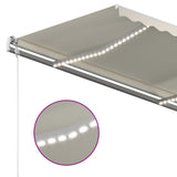 NNEVL Manual Retractable Awning with LED 4x3 m Cream