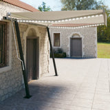NNEVL Manual Retractable Awning with LED 4x3 m Cream