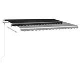 NNEVL Manual Retractable Awning with LED 4x3 m Anthracite