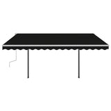 NNEVL Manual Retractable Awning with LED 4x3 m Anthracite