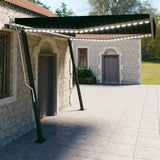 NNEVL Manual Retractable Awning with LED 4x3 m Anthracite