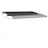 NNEVL Manual Retractable Awning with LED 4.5x3 m Anthracite