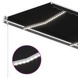 NNEVL Manual Retractable Awning with LED 4.5x3 m Anthracite