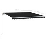 NNEVL Manual Retractable Awning with LED 4.5x3 m Anthracite