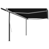 NNEVL Manual Retractable Awning with Posts 5x3 m Anthracite