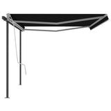 NNEVL Manual Retractable Awning with Posts 5x3 m Anthracite