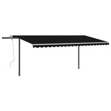 NNEVL Manual Retractable Awning with LED 5x3 m Anthracite