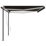 NNEVL Manual Retractable Awning with LED 5x3 m Anthracite