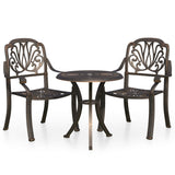 NNEVL 3 Piece Bistro Set Cast Aluminium Bronze