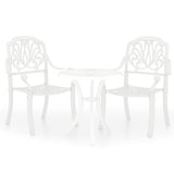 NNEVL 3 Piece Bistro Set Cast Aluminium White