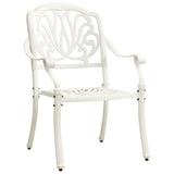 NNEVL 3 Piece Bistro Set Cast Aluminium White