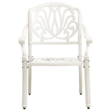 NNEVL 3 Piece Bistro Set Cast Aluminium White