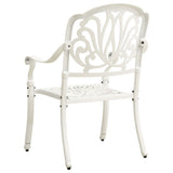 NNEVL 3 Piece Bistro Set Cast Aluminium White