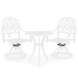 NNEVL 3 Piece Bistro Set Cast Aluminium White