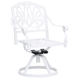 NNEVL 3 Piece Bistro Set Cast Aluminium White
