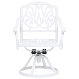 NNEVL 3 Piece Bistro Set Cast Aluminium White