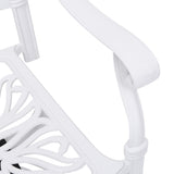 NNEVL 3 Piece Bistro Set Cast Aluminium White