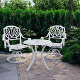 NNEVL 3 Piece Bistro Set Cast Aluminium White
