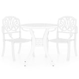 NNEVL 3 Piece Bistro Set Cast Aluminium White