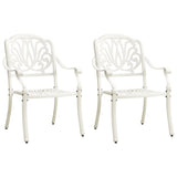 NNEVL 3 Piece Bistro Set Cast Aluminium White