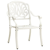 NNEVL 3 Piece Bistro Set Cast Aluminium White