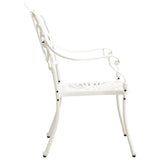 NNEVL 3 Piece Bistro Set Cast Aluminium White