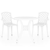 NNEVL 3 Piece Bistro Set Cast Aluminium White