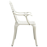 NNEVL 3 Piece Bistro Set Cast Aluminium White