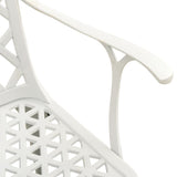 NNEVL 3 Piece Bistro Set Cast Aluminium White