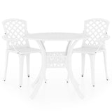 NNEVL 3 Piece Bistro Set Cast Aluminium White