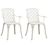 NNEVL 3 Piece Bistro Set Cast Aluminium White