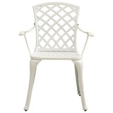 NNEVL 3 Piece Bistro Set Cast Aluminium White