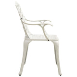 NNEVL 3 Piece Bistro Set Cast Aluminium White
