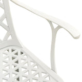 NNEVL 3 Piece Bistro Set Cast Aluminium White