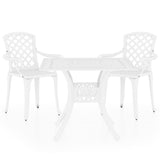 NNEVL 3 Piece Bistro Set Cast Aluminium White