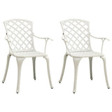NNEVL 3 Piece Bistro Set Cast Aluminium White